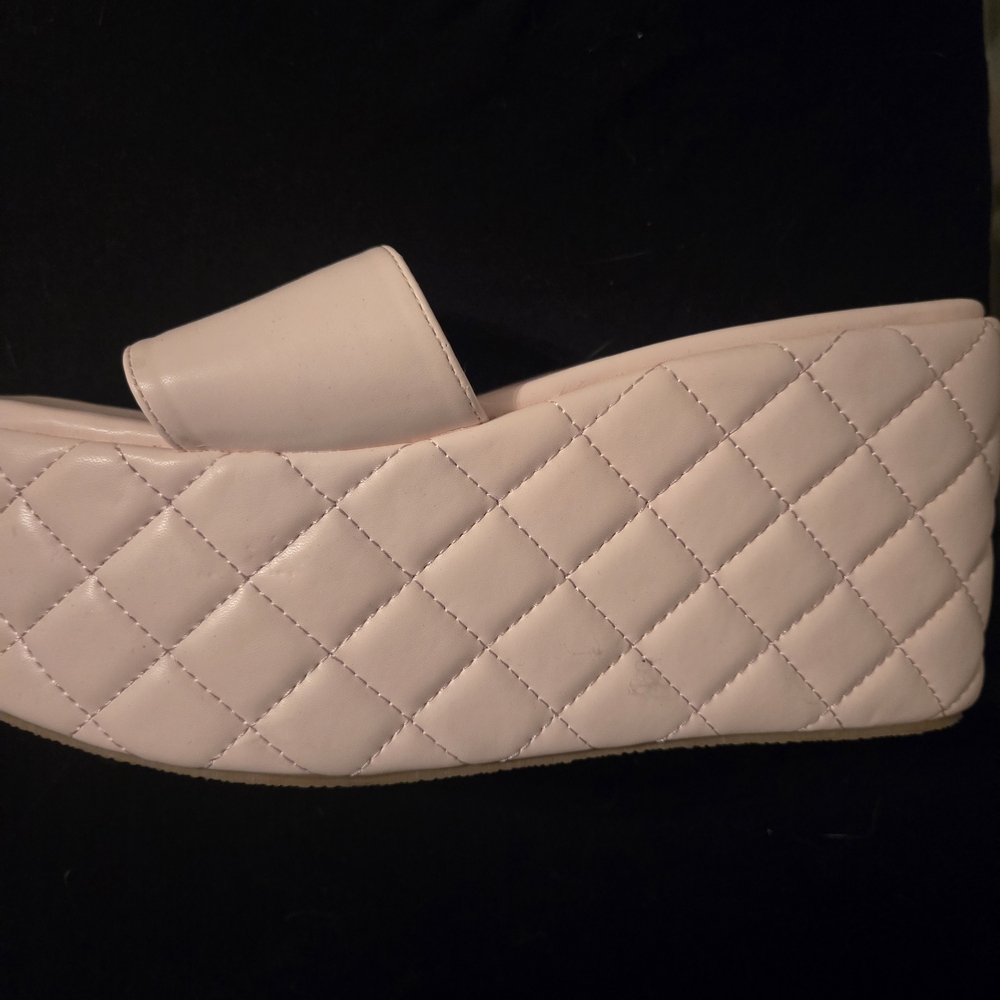 Women's Quilted Platform Slide Sandals - Pink